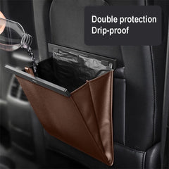 Baseus Leather Car Trash Bag – Brown