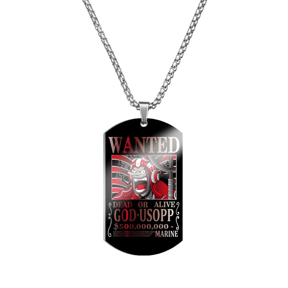 Anime One Piece: God Usopp WANTED Necklace 2