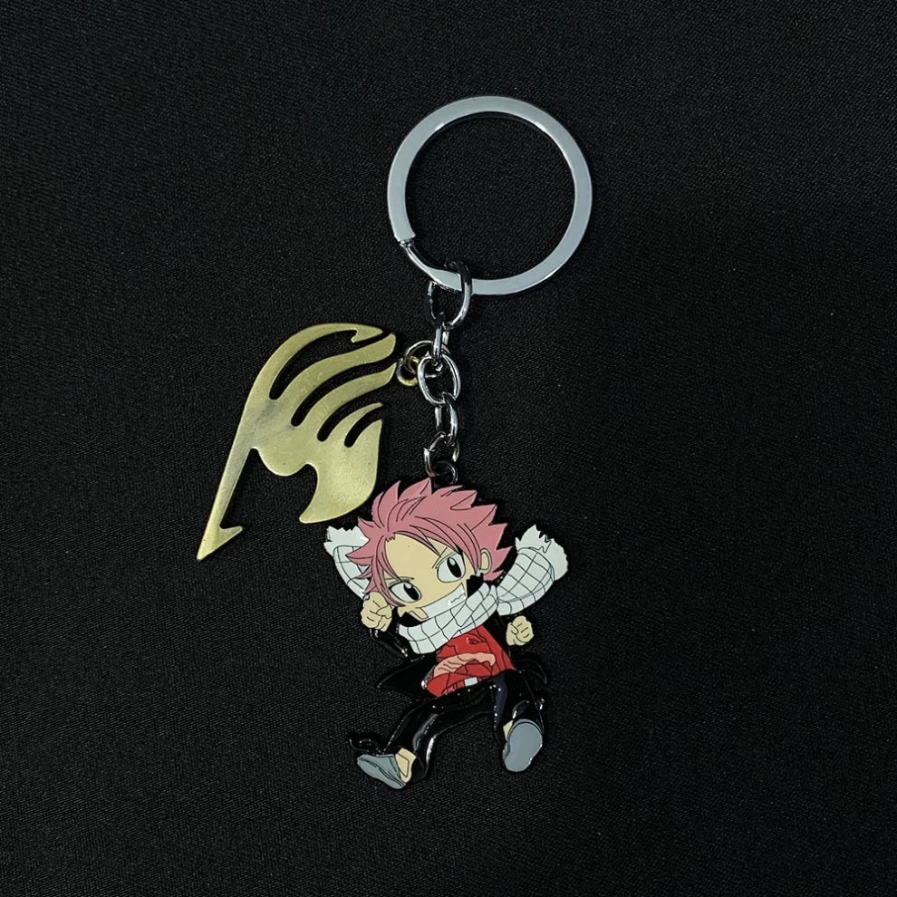 Fairy Tail Keychain – Natsu Dragneel with Guild Emblem