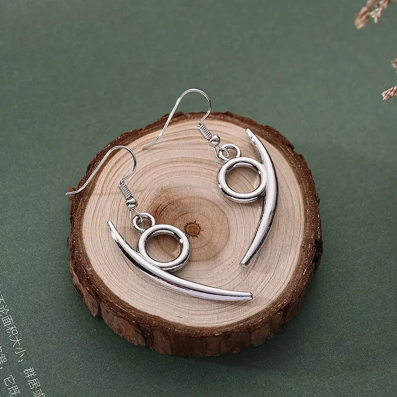 Uchiha-Inspired Silver Hook Earrings