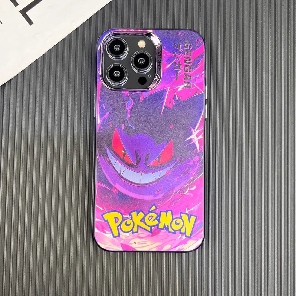 Pokémon Gengar purple anime iPhone case shown fitted on phone