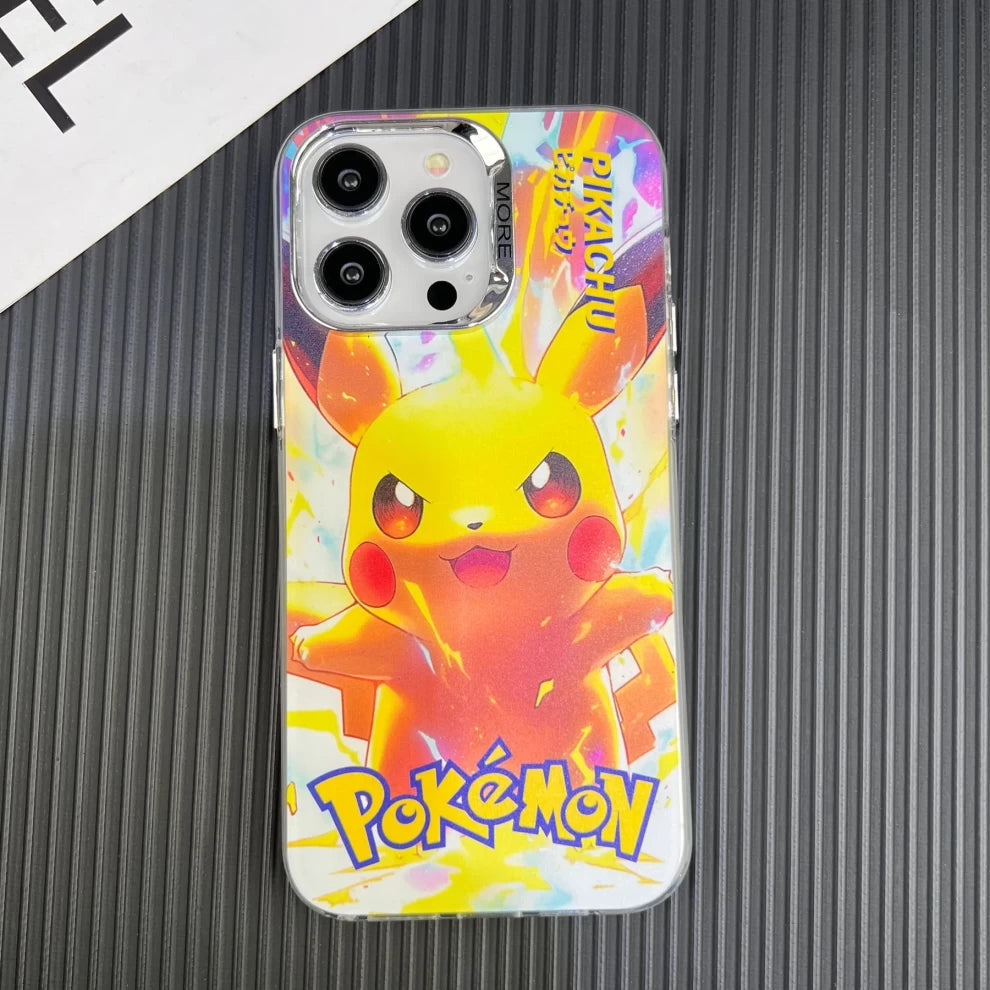 Pokémon Pikachu yellow iPhone case with bright electric anime character artwork