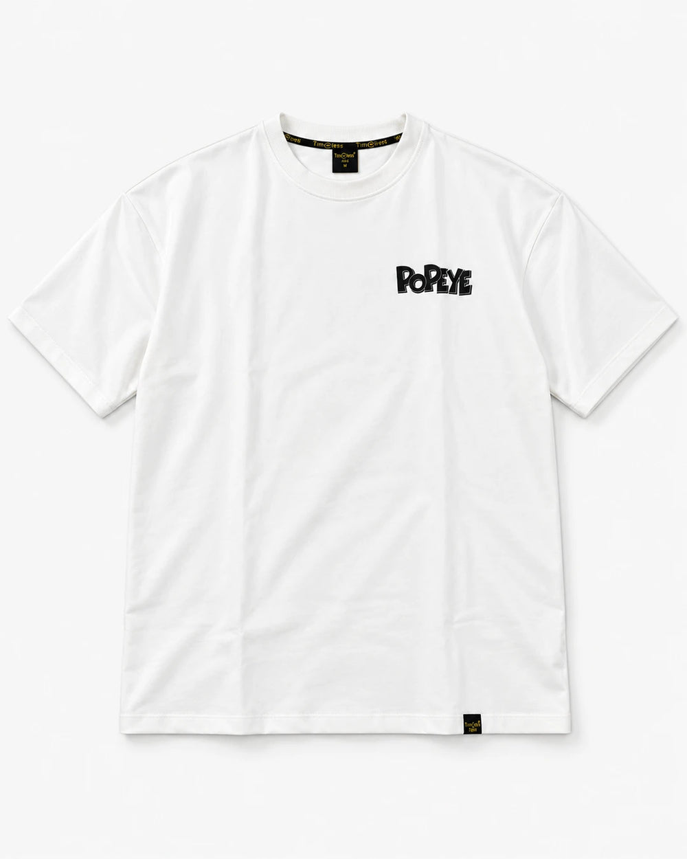 White Popeye oversized T-shirt front with small chest logo