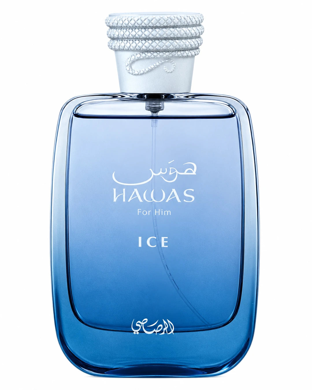 Rasasi Hawas Ice Eau de Parfum 100ml blue perfume bottle