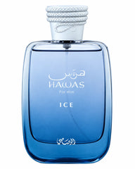Rasasi Hawas Ice Eau de Parfum 100ml blue perfume bottle