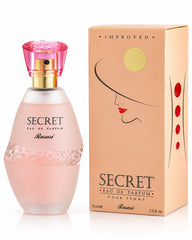 Rasasi Secret Eau de Parfum 75ml for women with bottle and box
