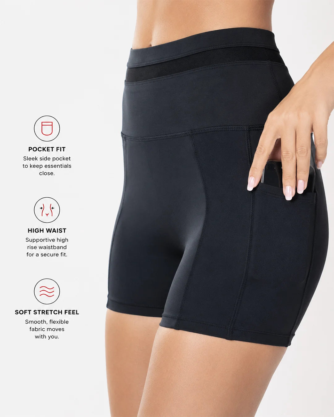 Spyder Active women’s biker shorts with side phone pocket