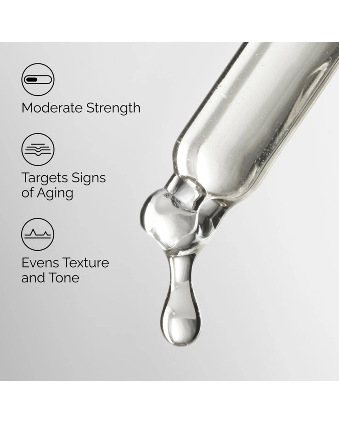 The Ordinary Retinol 0.5% in Squalane showing moderate strength, signs of aging care and support for more even texture and tone