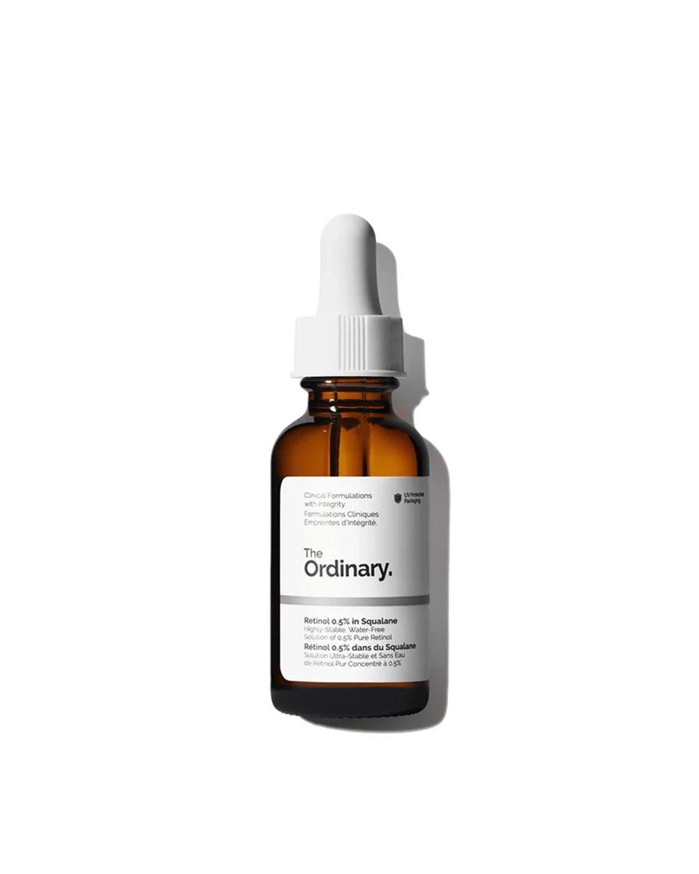 The Ordinary Retinol 0.5% in Squalane Serum 30ml bottle on a clean white background