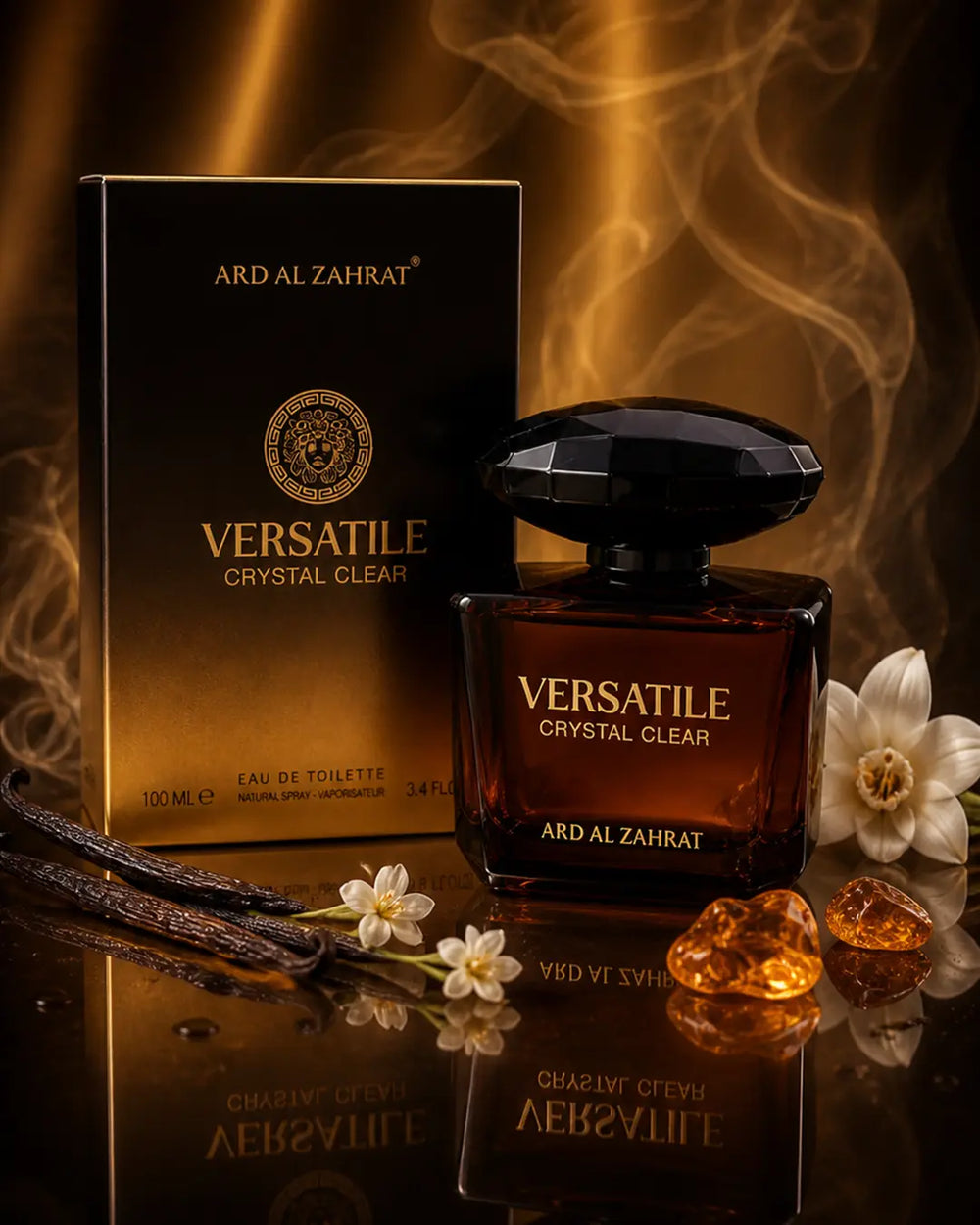 Versatile Crystal Clear perfume 100ml warm elegant amber woody fragrance UAE